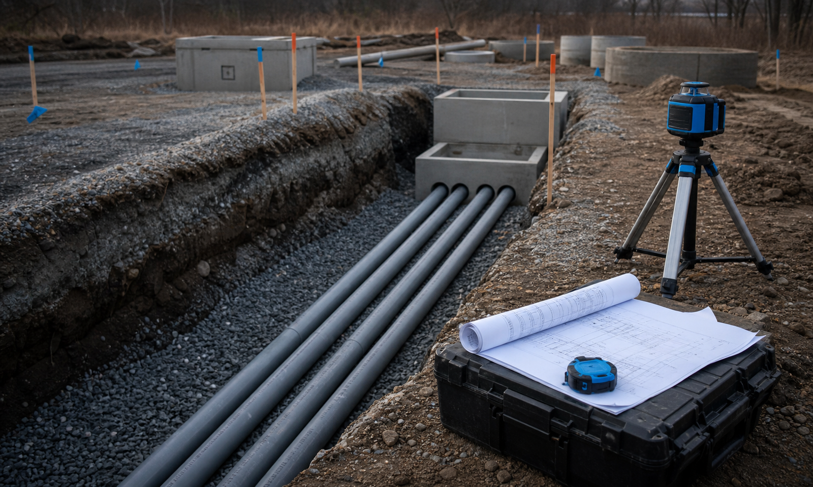Aureco Engineering road and drainage and field delivery infrastructure